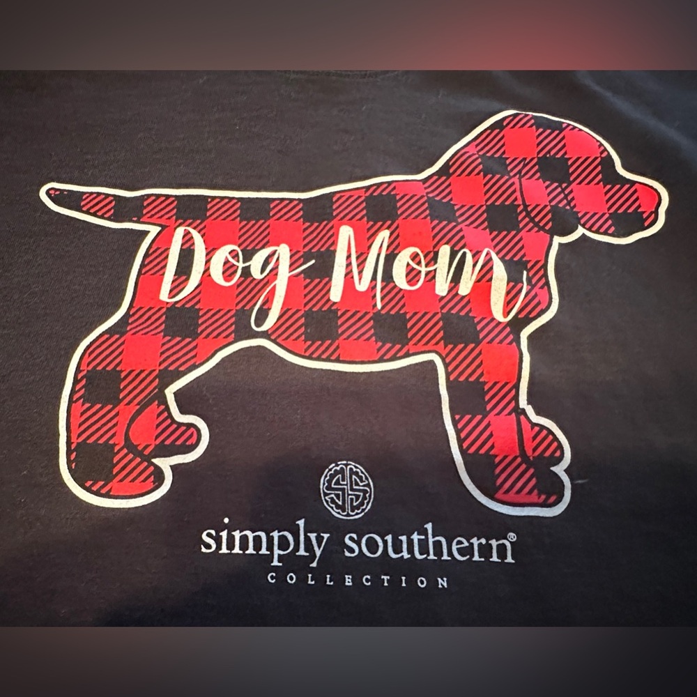 Simply Southern girls size Small “Dog Mom” long sleeve, black T-shirt
